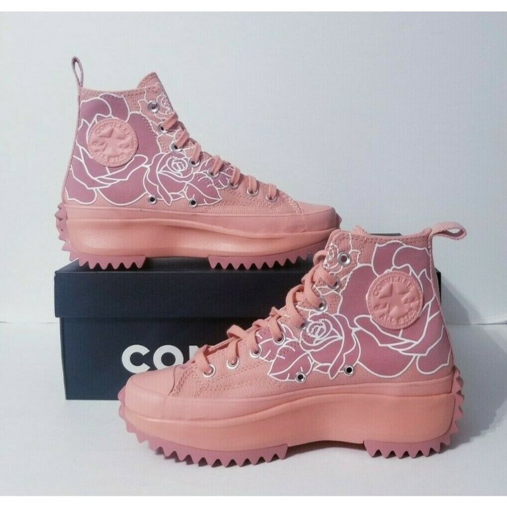Converse Run Star Hike High Top Pink Floral Natasha Cloud - Picture 2 of 6